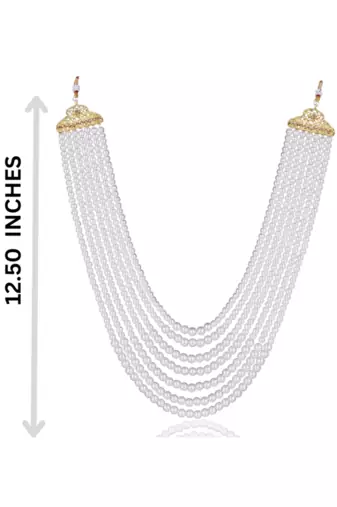   groom sherwani necklace moti mala layered for wedding | groom mala with brooch set