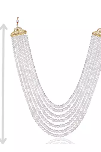   groom sherwani necklace moti mala layered for wedding | groom mala with brooch set