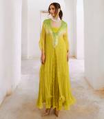Gulbahar lemon green bling kaftan