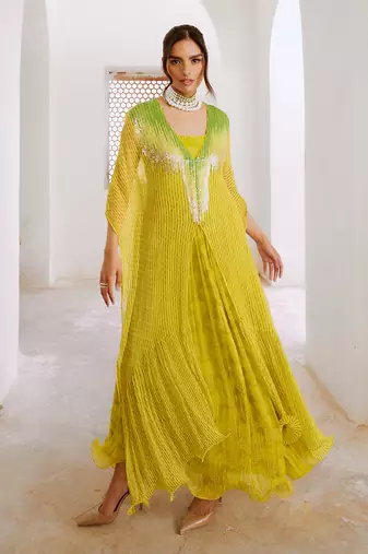 Gulbahar marigold bling kaftan