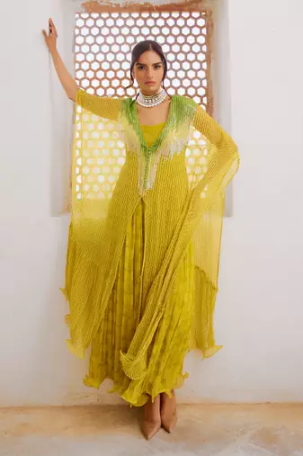 Gulbahar marigold bling kaftan
