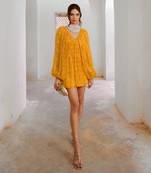 Gulbahar marigold yellow jugnu mini dress