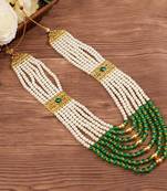   groom sherwani necklace moti mala layered for wedding | groom mala with brooch set