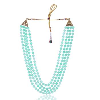  groom sherwani necklace layered moti mala for wedding | groom mala with brooch set 4