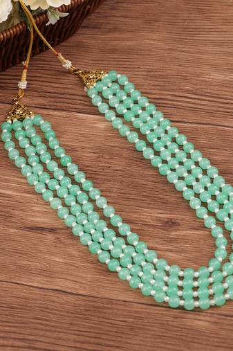   groom sherwani necklace layered moti mala for wedding | groom mala with brooch set