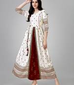 Wine embroidery rayon slub stitched anarkali gown