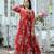 RED Faux Georgette Floral printed READY MADE GOWN 