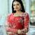 RED Faux Georgette Floral printed READY MADE GOWN 