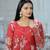 RED Faux Georgette Floral printed READY MADE GOWN 