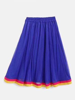 Twisha girls self design top & ghagra - pink & blue 5