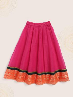 Twisha girl embroidered top & ghagra set - beige & pink 2