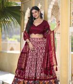 Women's Tussar Silk Lehenga Choli Set