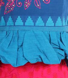 Twisha girls embroidered one shoulder top & palazzo set - blue & pink