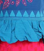 Twisha girls embroidered one shoulder top & palazzo set - blue & pink