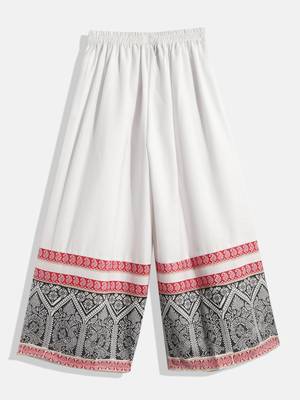 Twisha girls self designed peplum top & palazzo set - gray & white 2