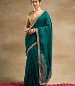 Kasee Women'S Solid Embroidered Art Silk Saree With Unstitched Blouse Piece