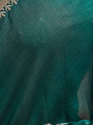 Kasee Women'S Solid Embroidered Art Silk Saree With Unstitched Blouse Piece 7