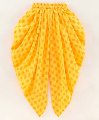 self design top & printed dhoti pants - red & yellow 5
