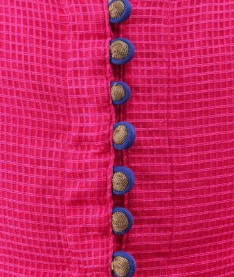 Twisha girls textured incut style top & self design palazzo - pink & blue 5