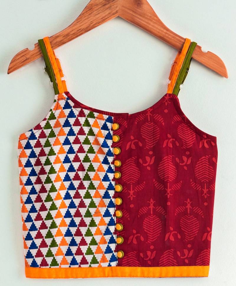 Twisha girls printed top & dhoti pants - maroon & yellow