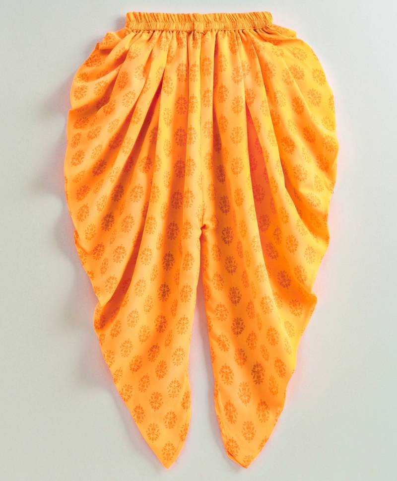 Twisha girls printed top & dhoti pants - maroon & yellow