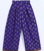 Twisha girls textured incut style top & self design palazzo - orange & blue