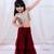 Twisha girls embroidered top & layered net sharara set - gold & maroon