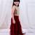 Twisha girls embroidered top & layered net sharara set - gold & maroon