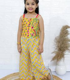 Twisha girls printed dhoti style jumpsuit - yellow