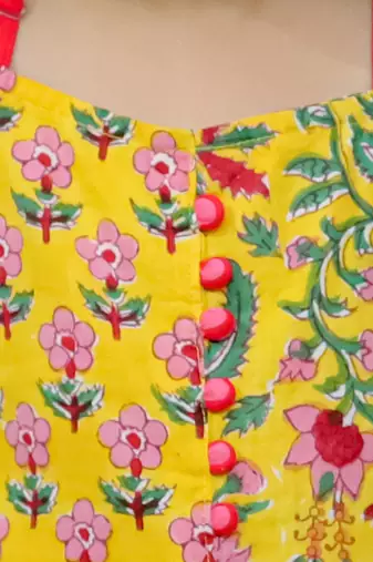 Twisha girls printed dhoti style jumpsuit - yellow