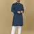 Teal embroidered rayon straight kurta