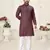 Purple jacquard linen cotton straight kurta