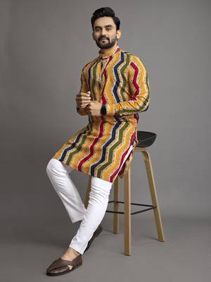 Multicolor printed cotton straight kurta with payjama 2