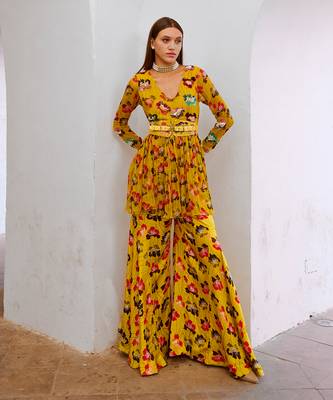 Bumblebee green chiffon the poppy treasure tunic set 3