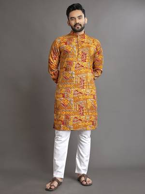 Multicolor printed cotton straight kurta 1