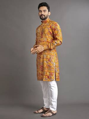 Multicolor printed cotton straight kurta 2