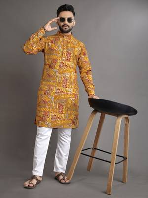Multicolor printed cotton straight kurta 3