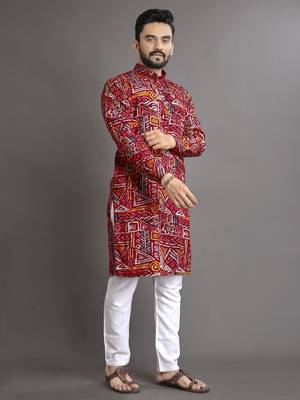 Multicolor printed cotton straight kurta 2