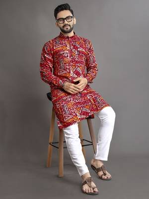 Multicolor printed cotton straight kurta 3