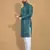 Teal printed cotton straight kurta