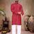 Maroon printed cotton straight kurta