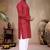 Maroon printed cotton straight kurta