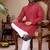 Maroon printed cotton straight kurta