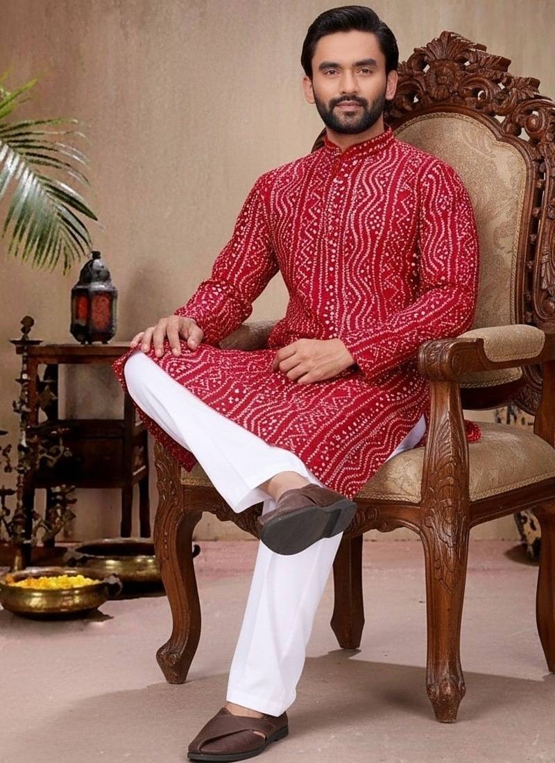 Maroon printed cotton straight kurta