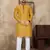 Mustard linen silk straight kurta