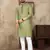 Green linen silk straight kurta