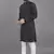 Black weaving linen cotton straight kurta