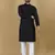 Black embroidered rayon straight kurta