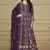 Designer violet faux georgette embroidery anarkali suit