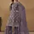 Purple net embroidered sharara suit